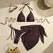 Aria Basics New European And American Three-piece Swimsuit Set With Camellia Pattern, Towel Fabric, Cross-border Bikini,_ecoleips.com