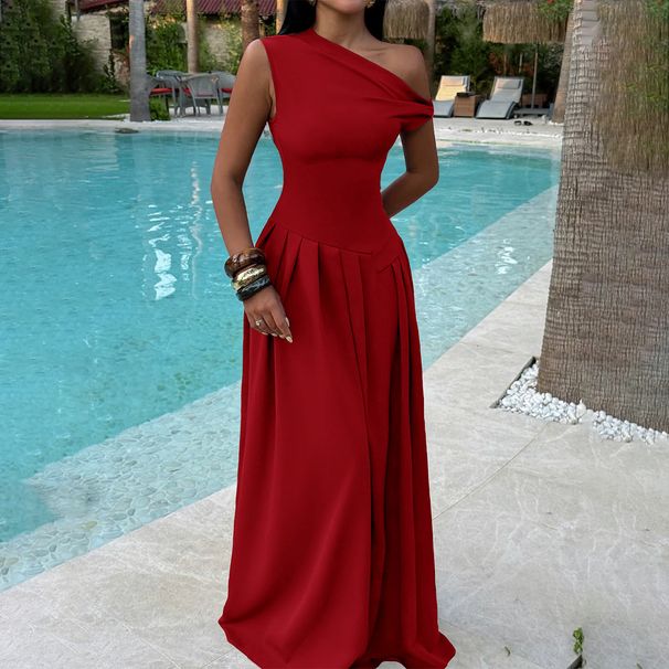 DiYun European And American Evening Elegant Off-shoulder Long Dress, Women's Clothing, 2026 Summer Independent_ecoleips.com