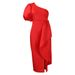 Women's clothing oblique collar slit ruffled dress skirt sexy_ecoleips.com