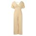 Women's Clothing New Women's Sexy V Neck Solid Color Pleated Jumpsuit_ecoleips.com