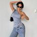 AD017 European And American Spring/Summer New Fashion Hot Girl Off-Shoulder Sleeveless Sexy T-Shirt, Stylish_ecoleips.com