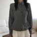 Korean-style High-end, Stylish, Simple, Casual, Slimming, Versatile Long-sleeve Polo Collar Color-blocked Plaid Shirt_ecoleips.com