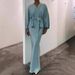 Spring And Autumn Hot Sale Solid Color Temperament Lace Up Waist Top Temperament Fishtail Skirt Suit Women_ecoleips.com