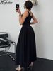 Hugcitar Women Elegant Solid Straps Sleeveless Backless Sexy Bodycon Maxi Dress Summer Fashion Clothings Birthday Party Vacation_ecoleips.com