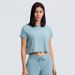 Women's Loose Fit Yoga Crop Top Short Sleeve Casual Sports Fitness T-Shirt Trendy Polyester Sweatshirt_ecoleips.com