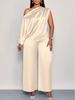 New Long Sleeve Splicing Double Breasted Suits Striped Loose Trousers Two Piece Suit_ecoleips.com