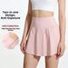 High-Waisted Yoga Skirt With Nude-Feel Lining – Breathable Spandex Tennis Skirt For Running & Pilates (Black/Polka Dot, S-12)_ecoleips.com