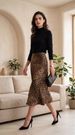 Heavyweight Acetate Leopard Print Mermaid Skirt_ecoleips.com