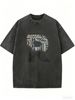 Women's Relaxed Fit Vintage Tee, Washed Texture Casual Short Sleeve Shirt_ecoleips.com