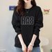Women's Korean Style Pullover Sweatshirt Fleece Lined Thickened Long Sleeve Pure Cotton Relaxed Fit Autumn Winter Top_ecoleips.com