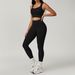 European American Style Brushed Fabric Backless Tight Set Women, High-waisted Butt-lifting Sports Outfit For Running,_ecoleips.com