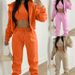 Voya Women's Sports And Leisure Hooded Fleece Hoodie, Fashionable Running Set With Multiple Colors To Choose From_ecoleips.com