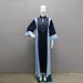 Women's Clothing Splicing Contrast Color Hot Diamond Style Robe Dress_ecoleips.com