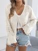 K Casual Solid Color Laced Strapped Flared Sleeve Knit Sweater Resort Cardigan_ecoleips.com
