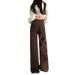 Coffee Colored High-Waisted Wide Leg Jeans for Women Slimming Casual Loose Straight Leg Trousers Trendy Versatile New Style_ecoleips.com