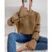 Women's Oversized Long Sleeve Sweater With Stripe & Heart Embroidery - Soft Acrylic Knit Pullover, Round Neck, Sweet Casual Tops_ecoleips.com