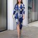 Women’s Clothing Women's Wear Print Sexy V Neck Long Sleeve Slit Dress Women_ecoleips.com