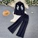 Women's Pink Embroidered Sequined Shirt And Wide Leg Pants Set Lazy Style Slimming Two Piece Autumn Commuting Fashion_ecoleips.com