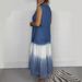 Independent Website Tie Dye Tencel Denim Long Sleeveless Blue And White Dress For Women_ecoleips.com