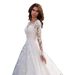Women's One Shoulder Long Sleeve Wedding Dress with Long Skirt_ecoleips.com