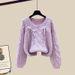 Women's Clothing Sweater Wide Leg Pants Trendy Winter Outfit Set For Petite Women - Knit Sweater, Thick Vest & Wide Leg Pants, Stylish & Youthful_ecoleips.com