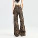 Aria Basics Leopard Print Wide-leg Jeans For Women, 2025 Autumn And Winter New Style, High-waisted, American-style, Loose, Slimming,_ecoleips.com
