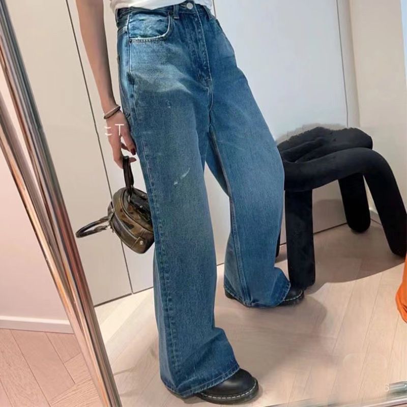 Women's Clothing Non Stretch Pure Cotton Trousers Park Chae Young Same Style 2025 Spring And Summer New Factory Direct Sales_ecoleips.com