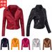 Foreign Trade And American Style European Size Autumn Winter Slim Fit Short Zipper PU Jacket Women's Solid Color Leather_ecoleips.com