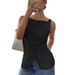 Women's Clothing Sleeveless Vest Solid Color Button Top Casual Fashion T-Shirt Spring/Summer Polyester_ecoleips.com