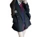JK Uniform Jacket, Black Double-breasted Slim-fit Blazer, College Style Student Top, Comes With Badge_ecoleips.com