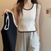 White Wide Strap Knitted Camisole Women, Summer New Design, Niche French Style Inner Wear Top For Women_ecoleips.com