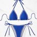 European American Style Bikini Halter Neck Straps Sexy Swimwear for Beach Vacation Polyester Regular Thickness Cross Border in Stock_ecoleips.com