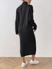 Elegant Solid Color Women's Outfit - High Neck Pullover Sweater & Bodycon Pencil Skirt Two-Piece Set_ecoleips.com