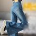 Plus Size High Waisted Retro Flared Jeans Women's Slimming Trendy Loose Fitting Flared Pants England Style Fashion_ecoleips.com