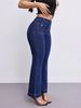 Women's Mid-Waist Stretchy Slimming Jeans 2026 Spring Style European American Cross Border Slightly Flared Casual Denim Pants_ecoleips.com