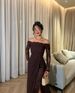 Women's Strapless Lace Patchwork Dress European American Style Spring Summer Long Sleeve Full Skirt Elegant Retro Clothing_ecoleips.com