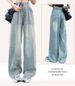 Preppy Style Short Sleeved Plaid Top With Embroidered Collar And Elastic Waist Light Colored Jeans Fashionable Suit Set_ecoleips.com