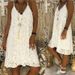 Women's Clothing Women's Summer Solid Color Sleeveless V Neck Strappy Lace Loose Dress_ecoleips.com