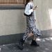 Two-Piece Set/Single Piece Spring And Autumn Irregular Slit Mermaid Zebra Print Camisole Dress For Women With Shirt_ecoleips.com