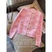 Spring 2027 Fashion Elegant Knitwear Cardigan Women O-Neck Letter Jacquard Single-Breasted Long Sleeve Sweater_ecoleips.com