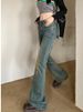 K Spicy American Style Vintage Denim Micro Flared Pants For Women, New Low Rise Slim Fit And Stretchy Flared Pants_ecoleips.com