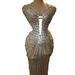 Women's Clothing Rhinestone Feather Dress Banquet Event Photo Elegant Dress Bar Nightclub Evening Dress_ecoleips.com