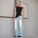 Voya Women's Spring/Summer New Style Sexy Slant Collar Sister Style T-shirt Slant Collar Design Sleeveless Top_ecoleips.com