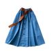 Preppy High-Waisted Slimming Denim Midi Skirt with Elastic Waist A-Line Stylish Fit for Summer Commute Women's Bottoms_ecoleips.com