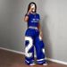 Women's Y2K Style Two Piece Set Sexy Digital Print Short T-Shirt Wide Leg Trousers Spring Summer_ecoleips.com