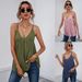 Women's Sexy V-neck Tank Top Sleeveless Open Back Strap Design Versatile T-shirt Fashionable Casual Top For Summer_ecoleips.com