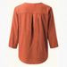 Women's Clothing Mid Length Casual Shirt Artistic Style Effortless Elegance – Lightweight V-Neck Tunic Blouse With 3/4 Sleeves For Casual Chic_ecoleips.com