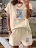 Women’s 2 Piece Outfit Set – Oversized Graphic T-Shirt And Biker Shorts Matching Set, Casual Summer Lounge Tracksuit For Daily Wear-363_ecoleips.com
