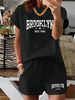 Women’s 2 Piece Outfit Set – Oversized Graphic T-Shirt And Biker Shorts Matching Set, Casual Summer Lounge Tracksuit For Daily Wear-336_ecoleips.com