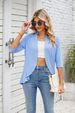 Women's Solid Color Knit Cardigan Summer Flutter Sleeve Open Front Cover-Up Casual Office Wear Breathable Cotton Blend_ecoleips.com